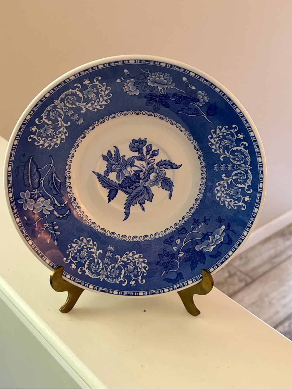 Spode Blue Room Collection Camilla 9” Rim Soup Bowl Blue Transferware England